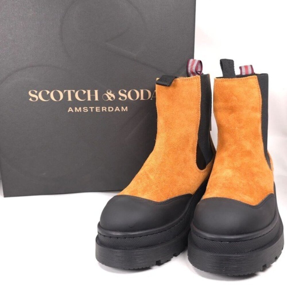 NWB SCOTCH & SODA Aubri Chelsea Boot Leather Suede Cognac Size 39 Women 25751275